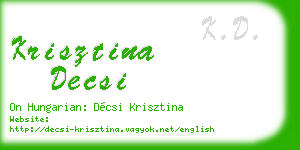 krisztina decsi business card