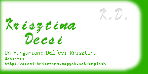 krisztina decsi business card